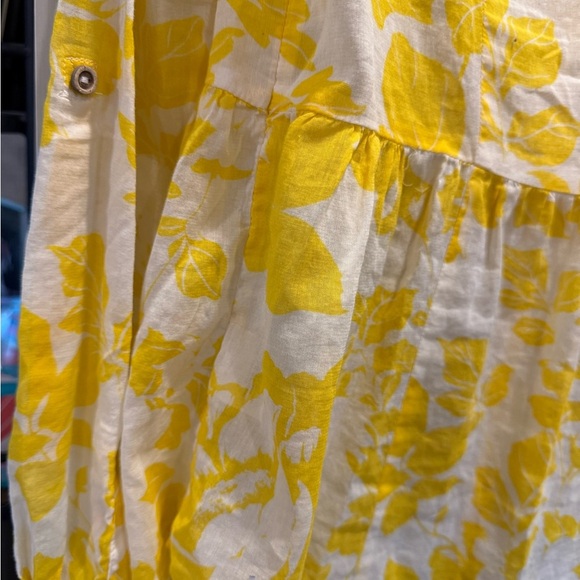 Mauve Yellow and White Long Sleeve Ruched Blouse - Picture 3 of 8